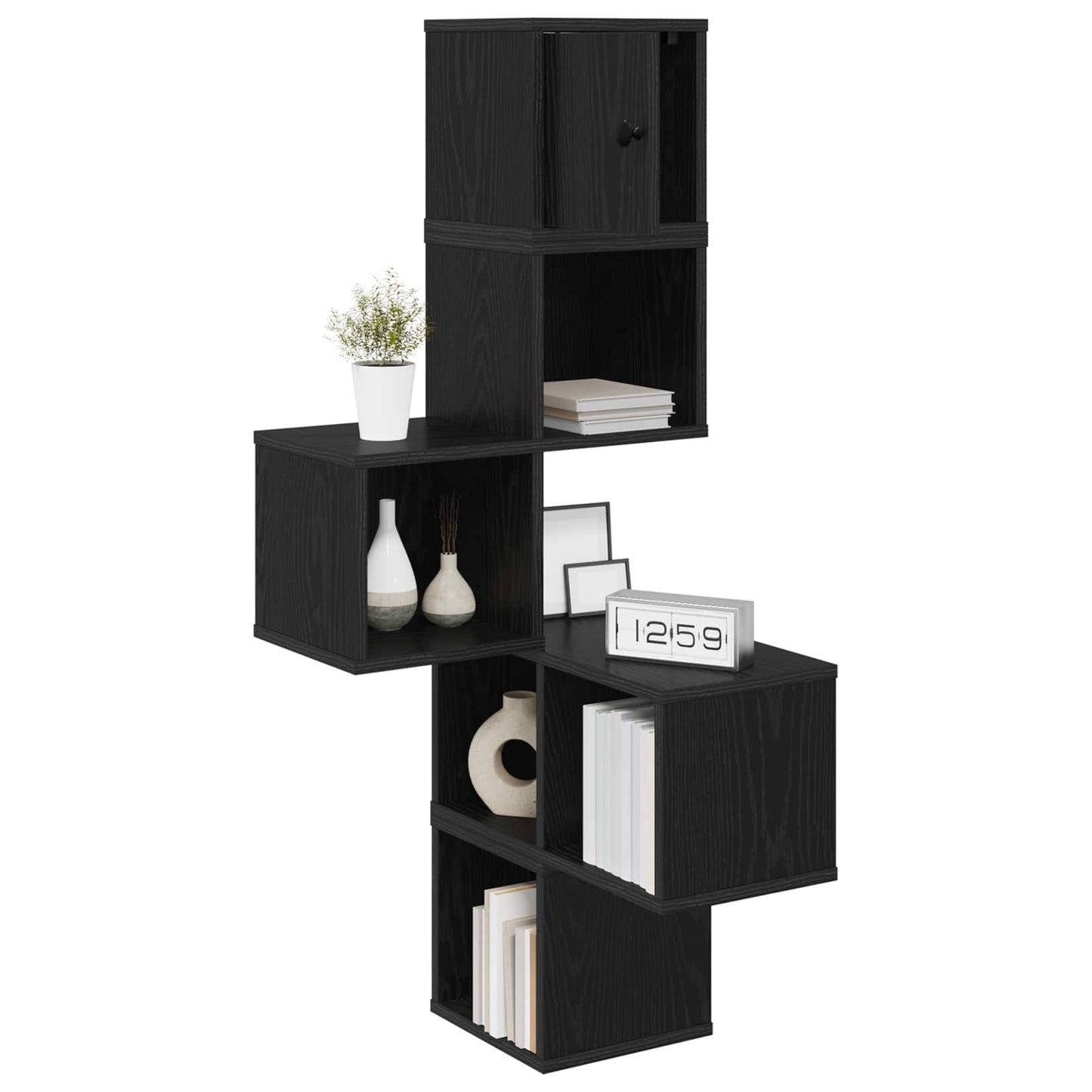 Vegghjørneskap Svart eik 48 x 48 x 120 cm Konstruert tre