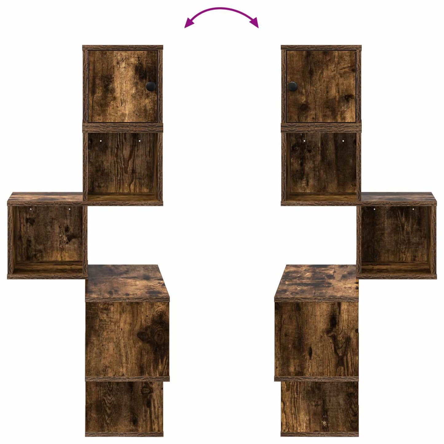 Vegghjørneskap Røkt Eik 48 x 48 x 120 cm Konstruert tre
