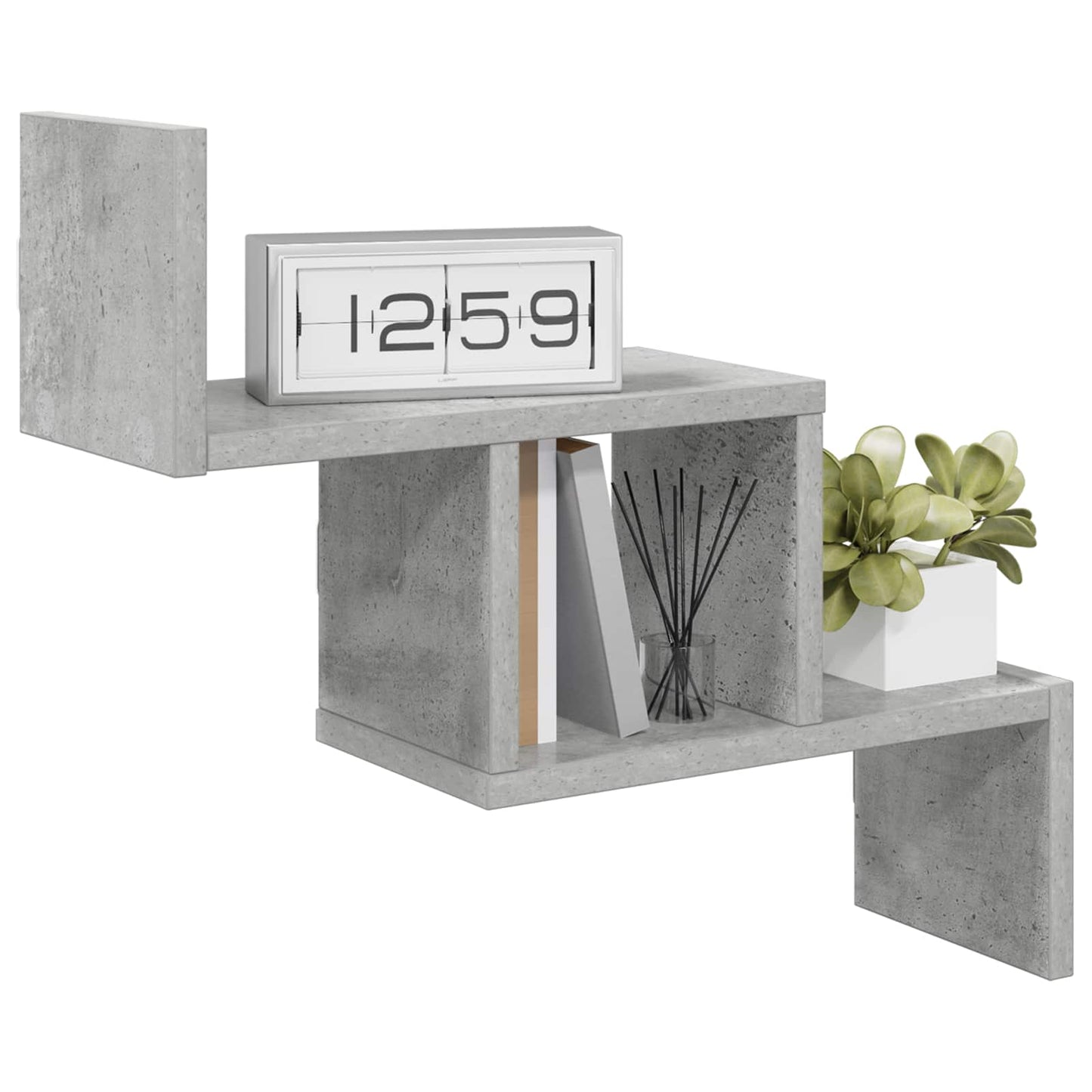 Vegghylle Betonggrå 48 x 15 x 42 cm Konstruert tre