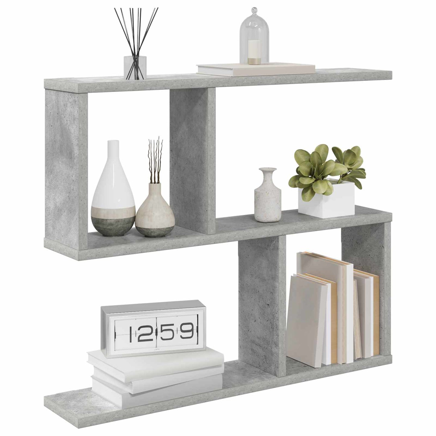 Vegghylle Betonggrå 60 x 12 x 50,5 cm Konstruert tre