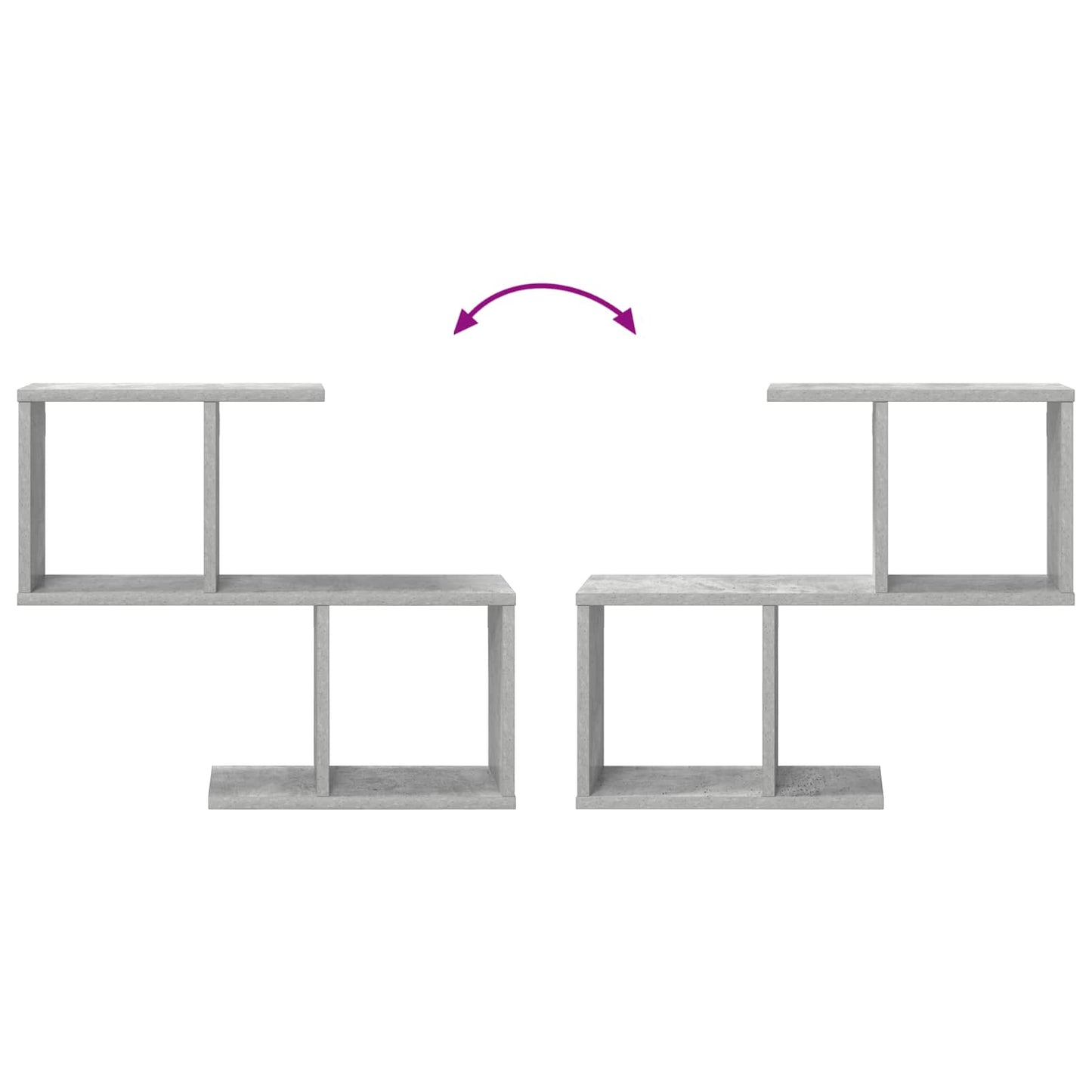 Vegghylle Betonggrå 60 x 12 x 50,5 cm Konstruert tre