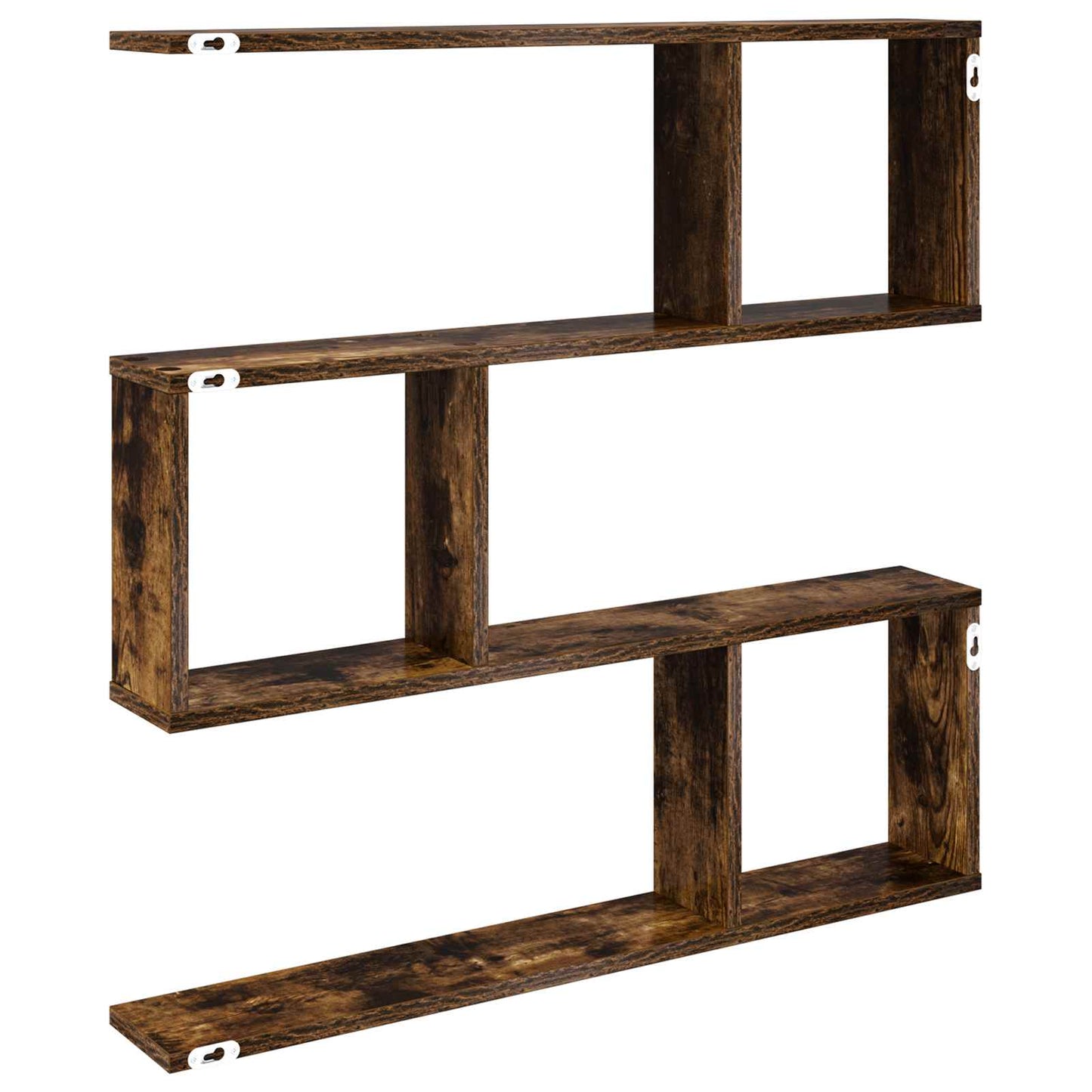 Vegghylle Røkt Eik 80 x 12 x 79,5 cm Konstruert tre