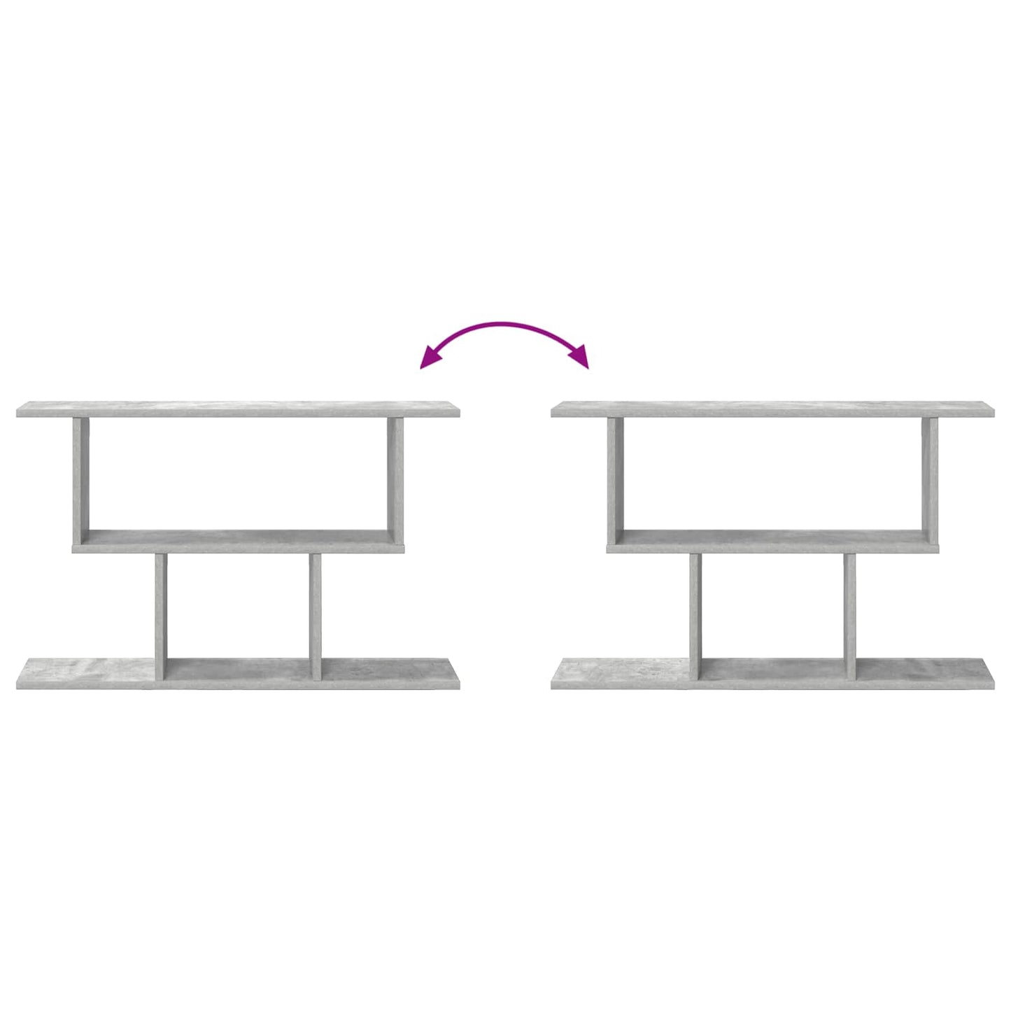 Vegghylle Betonggrå 80 x 15 x 50,5 cm Konstruert tre