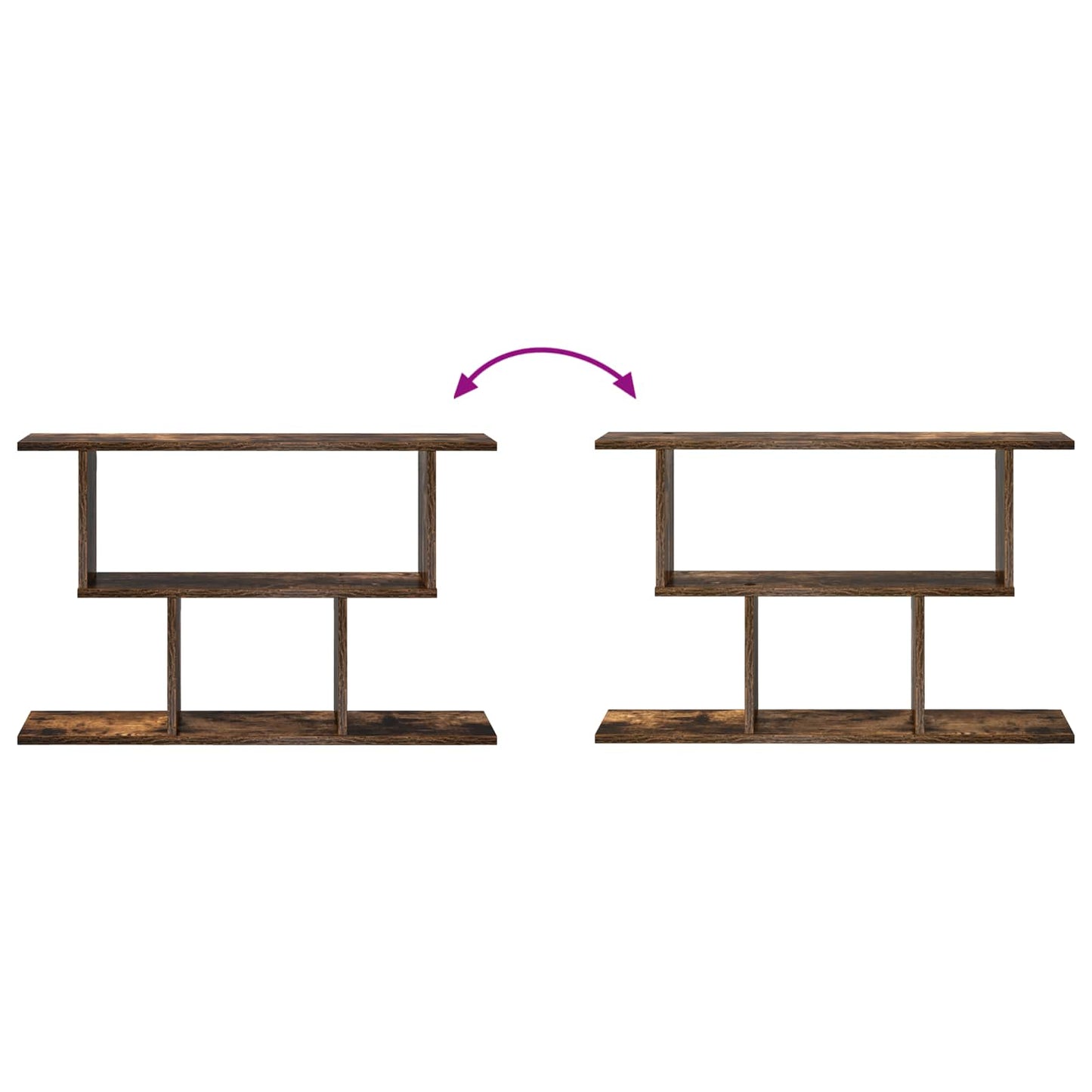 Vegghylle Røkt Eik 80 x 15 x 50,5 cm Konstruert tre