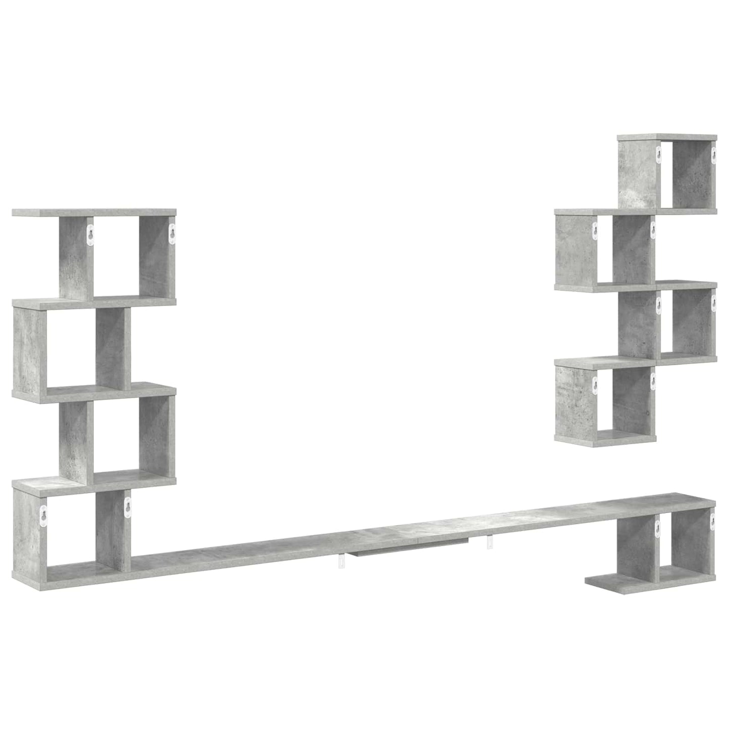 Vegghengt TV-hylle Betonggrå 160 x 15 x 94 cm Konstruert tre