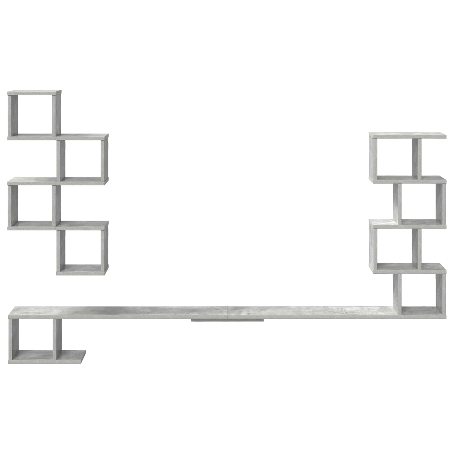 Vegghengt TV-hylle Betonggrå 160 x 15 x 94 cm Konstruert tre