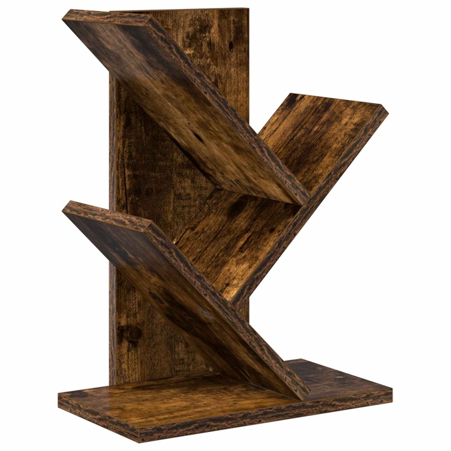 Tre Bokhylle 3-Hyller 30 x 18 x 40 cm Konstruert tre Røkt Eik