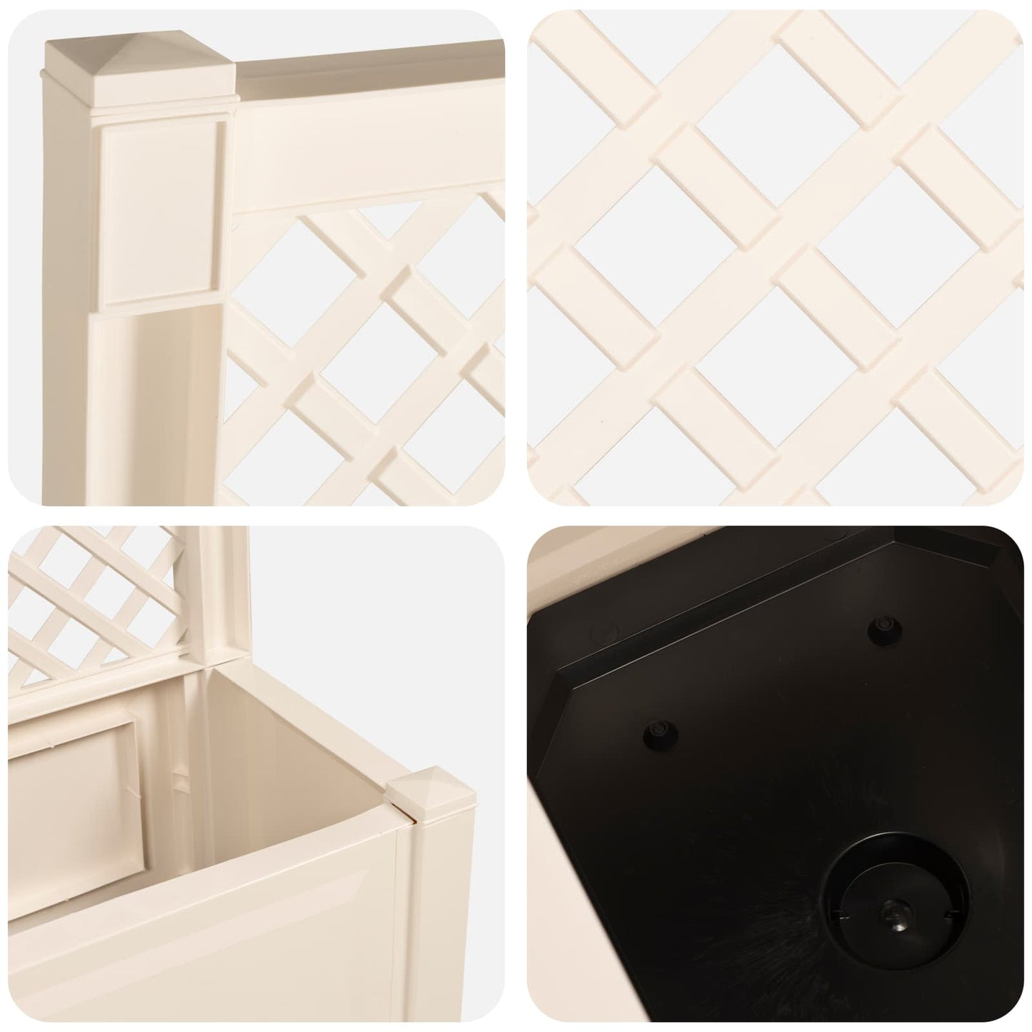 Stor plantekasse med espalier Hvit 99,5 x 43 x 133,5 cm PP