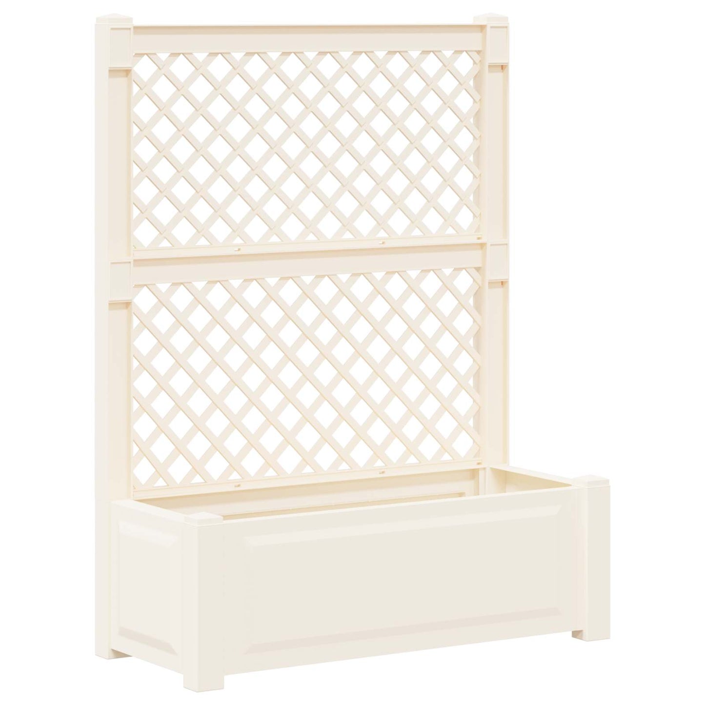 Stor plantekasse med espalier Hvit 99,5 x 43 x 133,5 cm PP