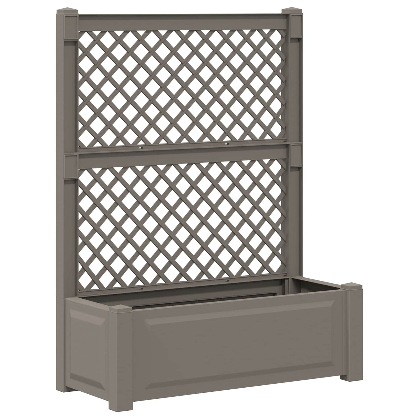 Stor plantekasse med espalier Grå 99,5 x 43 x 133,5 cm PP