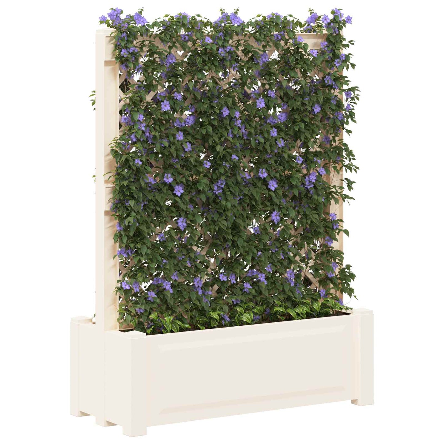 Stor plantekasse med espalier Hvit 99,5 x 43 x 133,5 PP