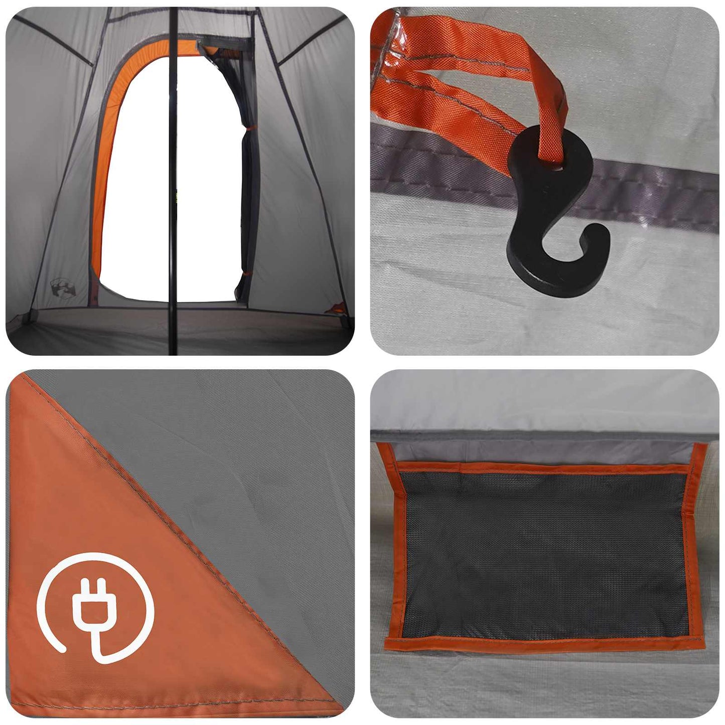 3 person Grå og Oransje 185T Polyester med PU Belegg