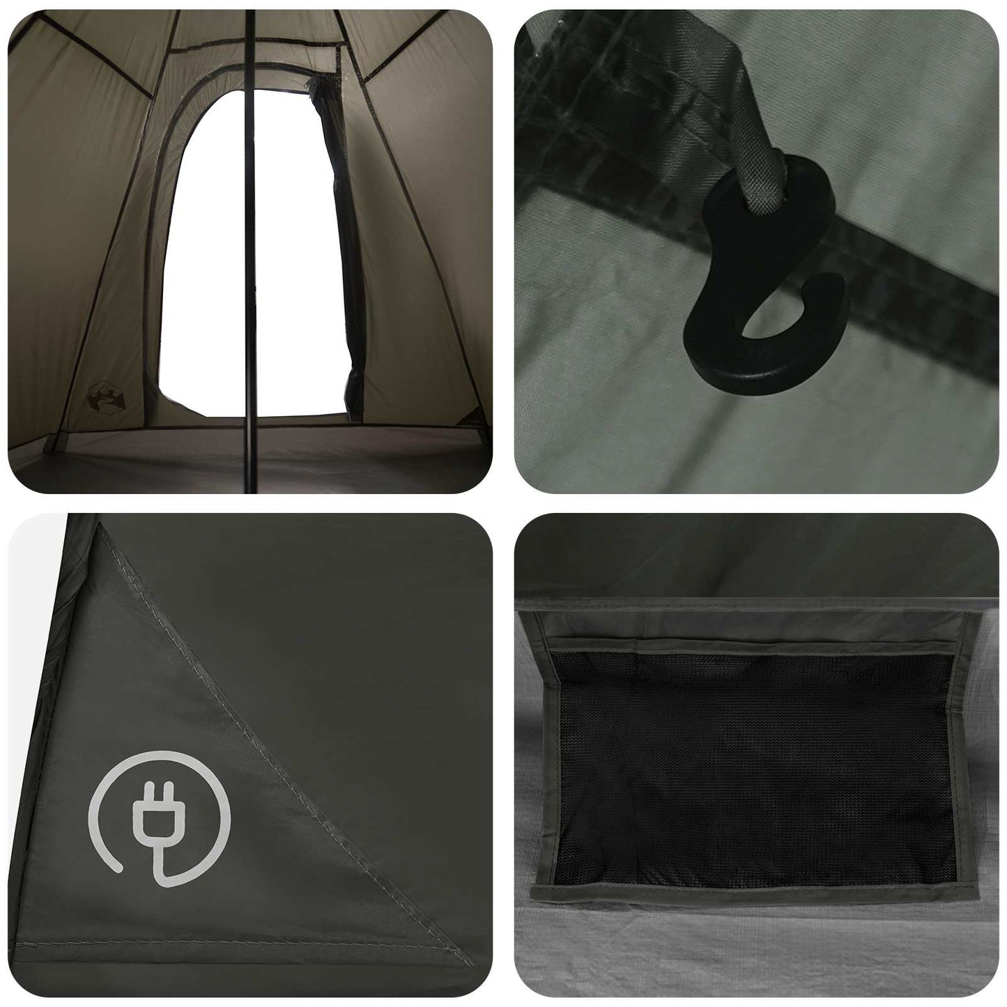 3 person Army grønn 185T Polyester med PU Belegg