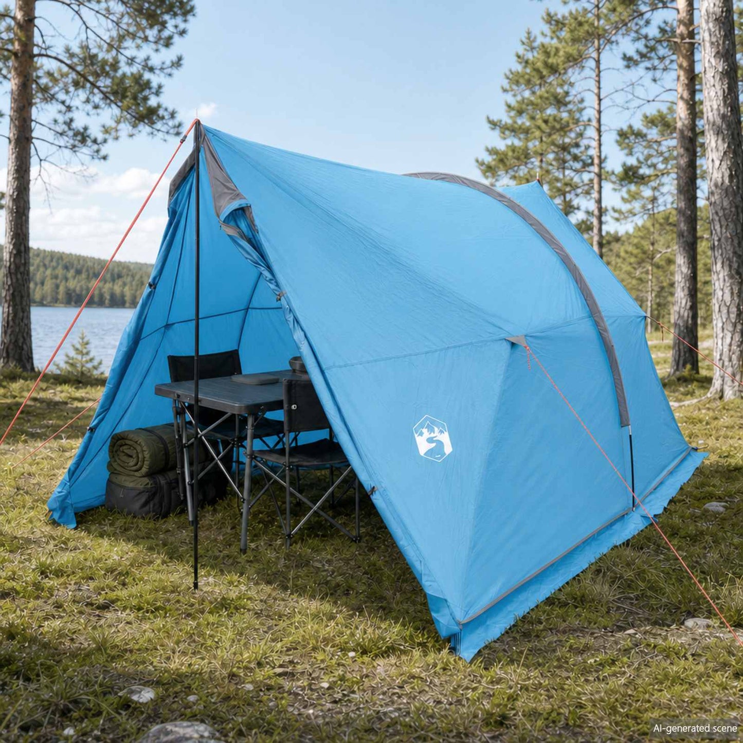 Vannavvisende party telt Blå 185T Polyester med PU Belegg