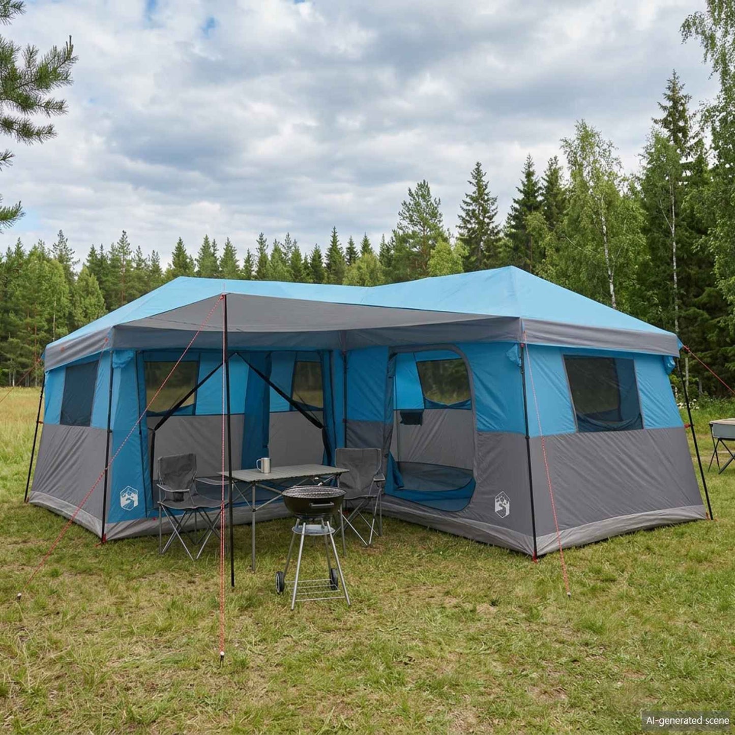 Familietelt med regntrekk, vanntett 14 person 14-person Blå