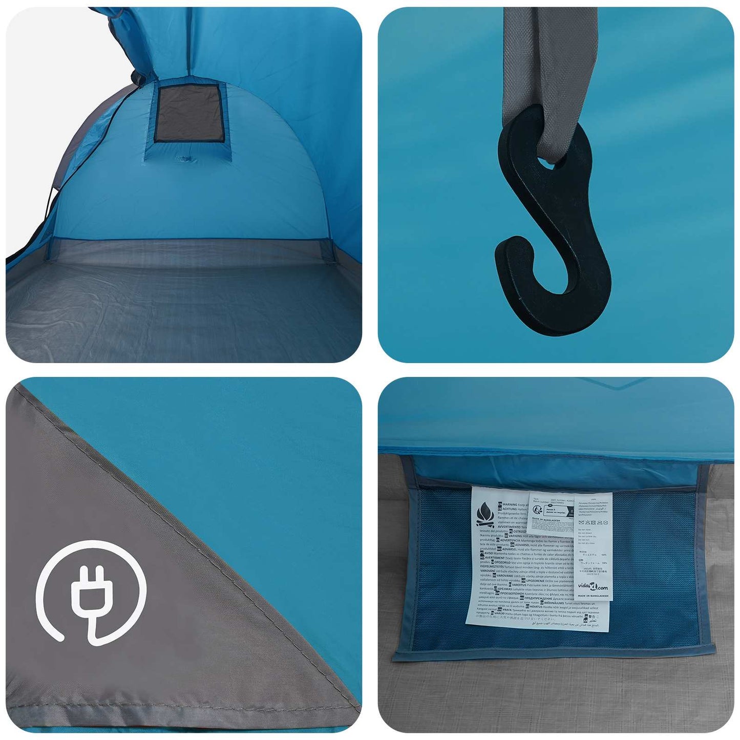 Fottelt vannavvisende 2 person Blå 185T Polyester med PU Belegg