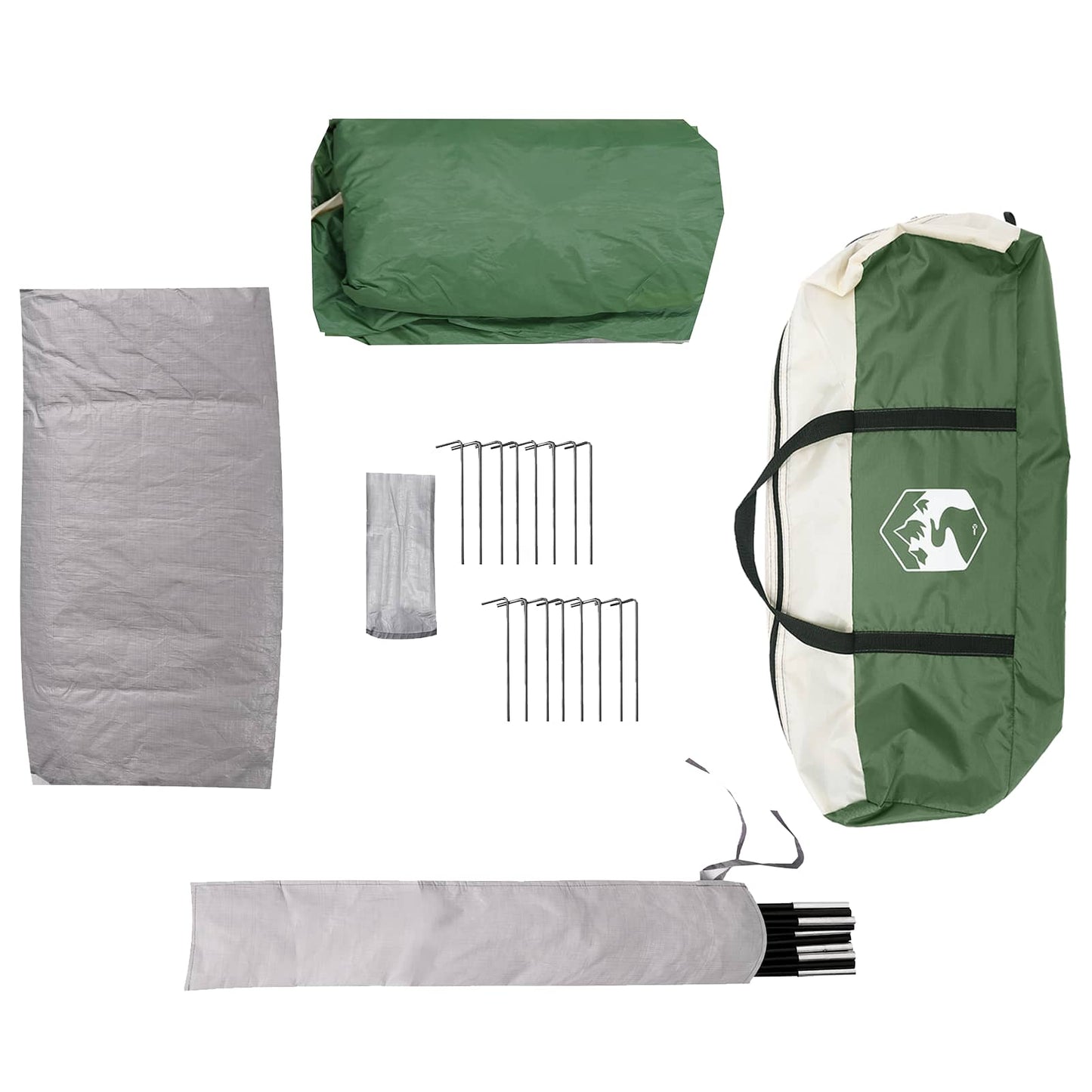 Tunnel Tent med Regntrekk Vannavvisende 10 person Grønn