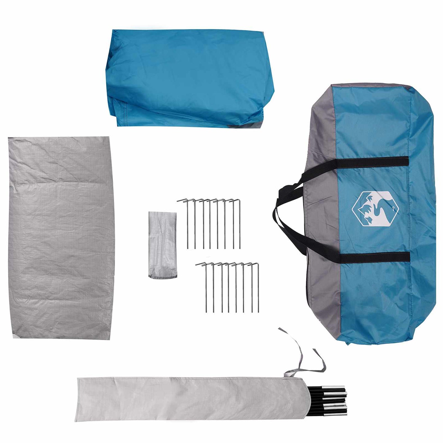 Tunnel Tent med Regntrekk Vannavvisende 10 person Blå