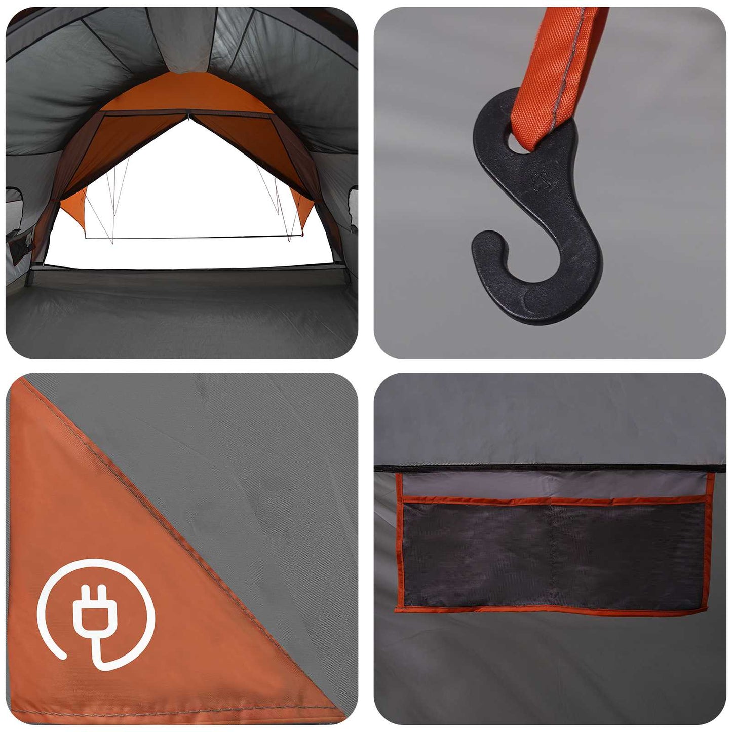 Tunnel Tent med Regntrekk Vannavvisende 10 person
