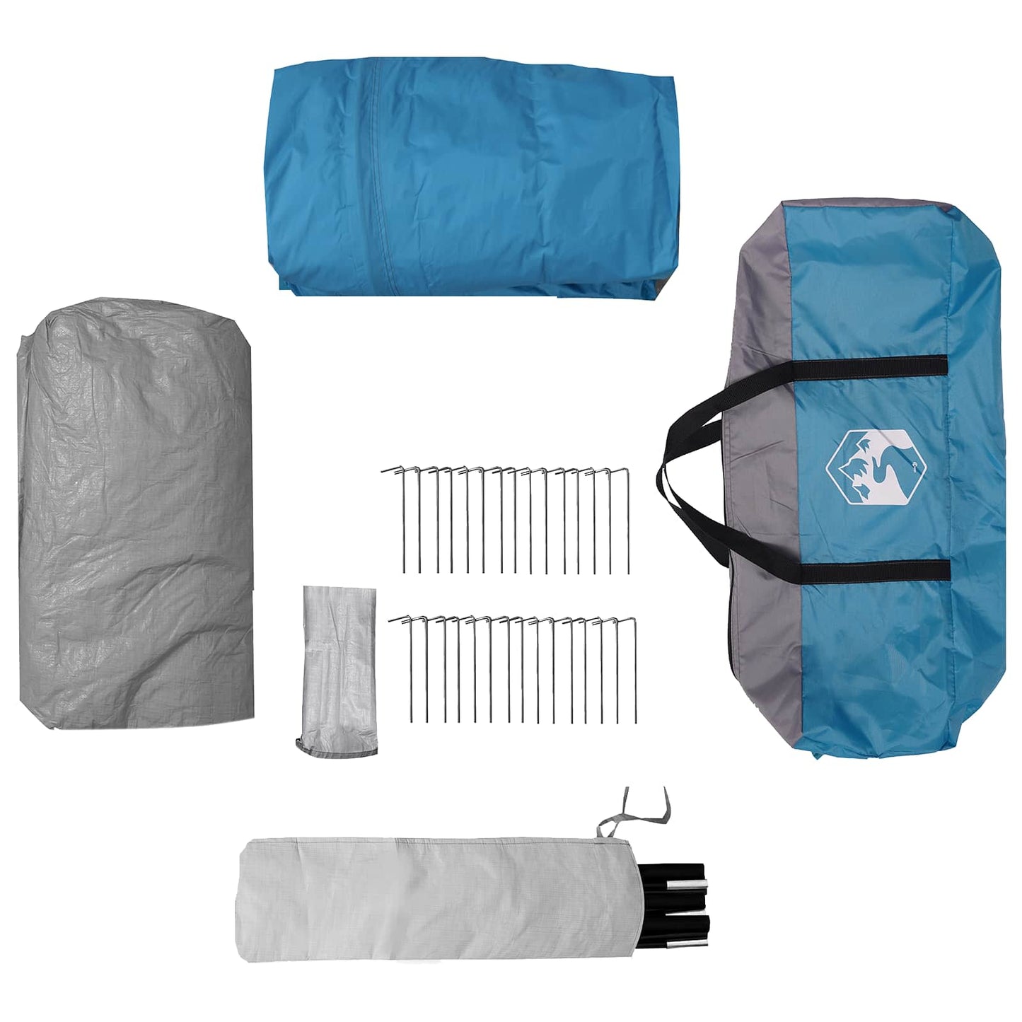 3 person 3-personers Blå 185T Polyester med PU Belegg