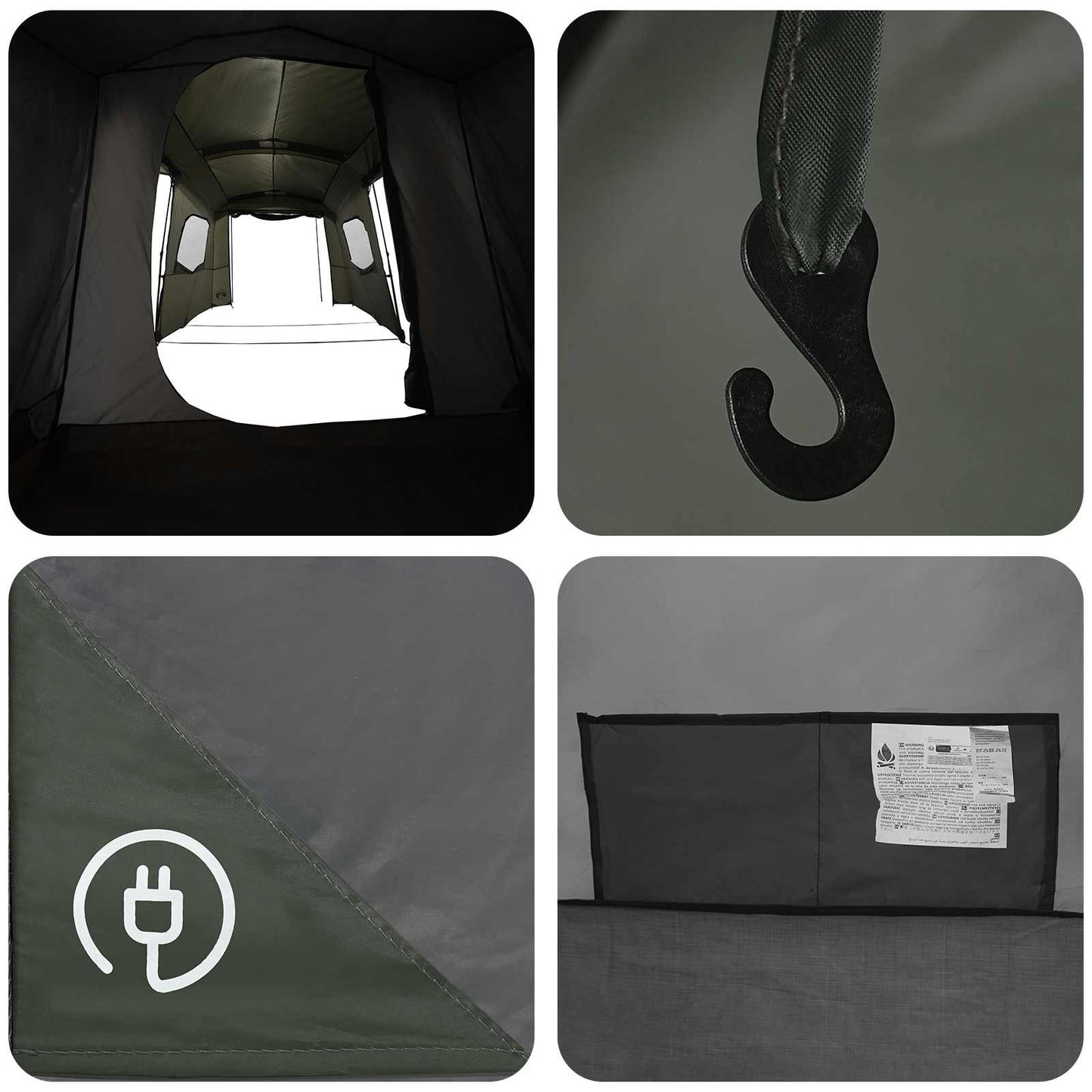 3 person 3-personers Army grønn 185T Polyester med PU Belegg