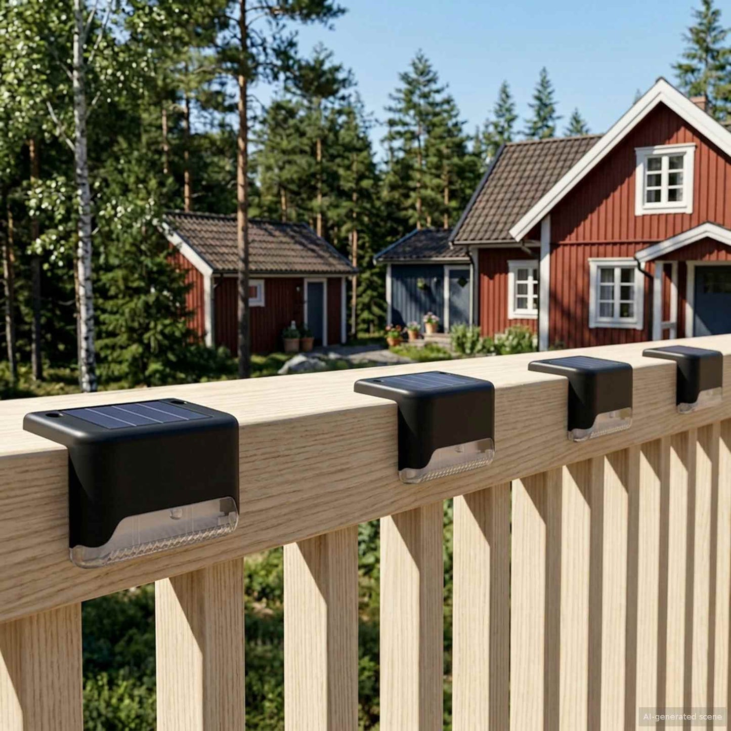 Utendørs sollys med bakkefeste 4 pcs Varmhvit 4,5 cm ABS og PS