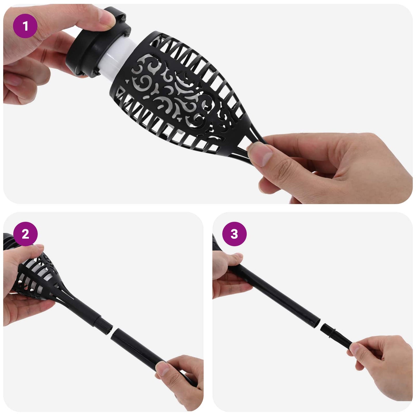 Utendørs sollys med bakkefeste 12 pcs Varmhvit 47,5 cm ABS