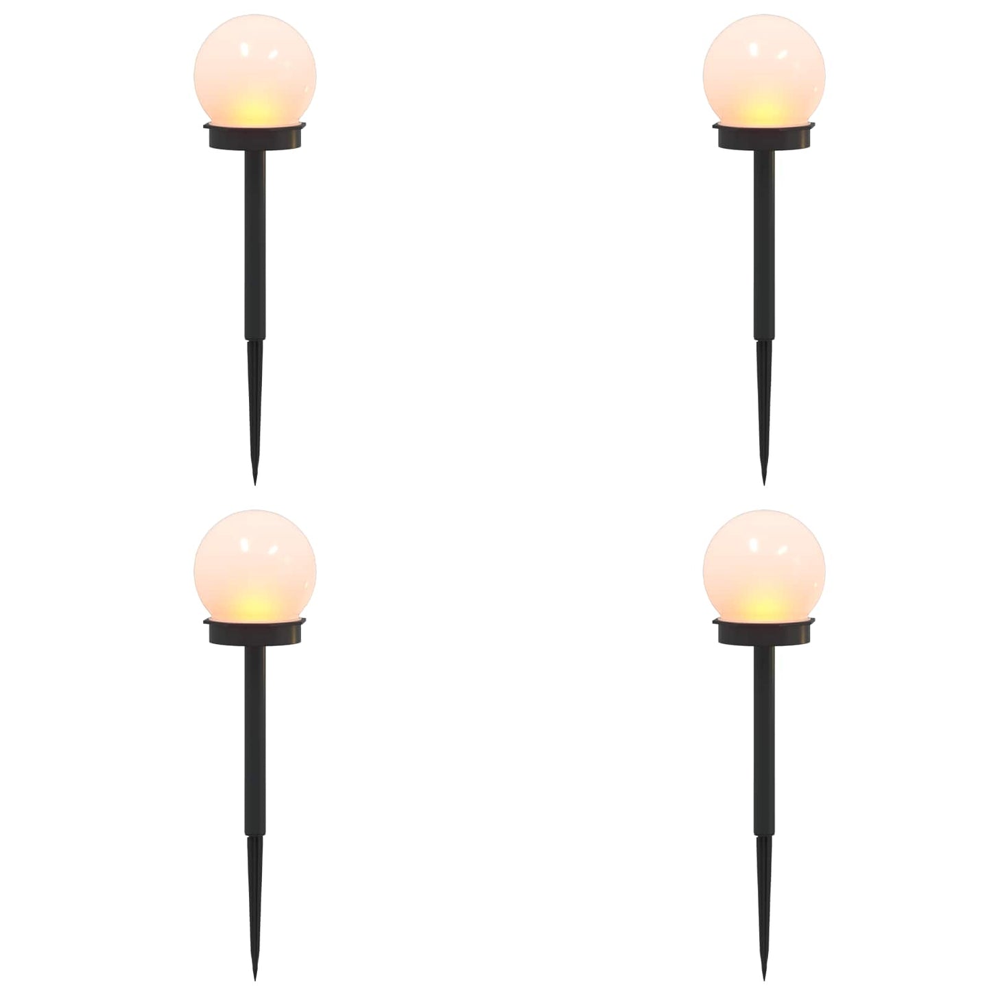 Utendørs sollys med bakkefeste 4 pcs Varmhvit 38,5 cm ABS