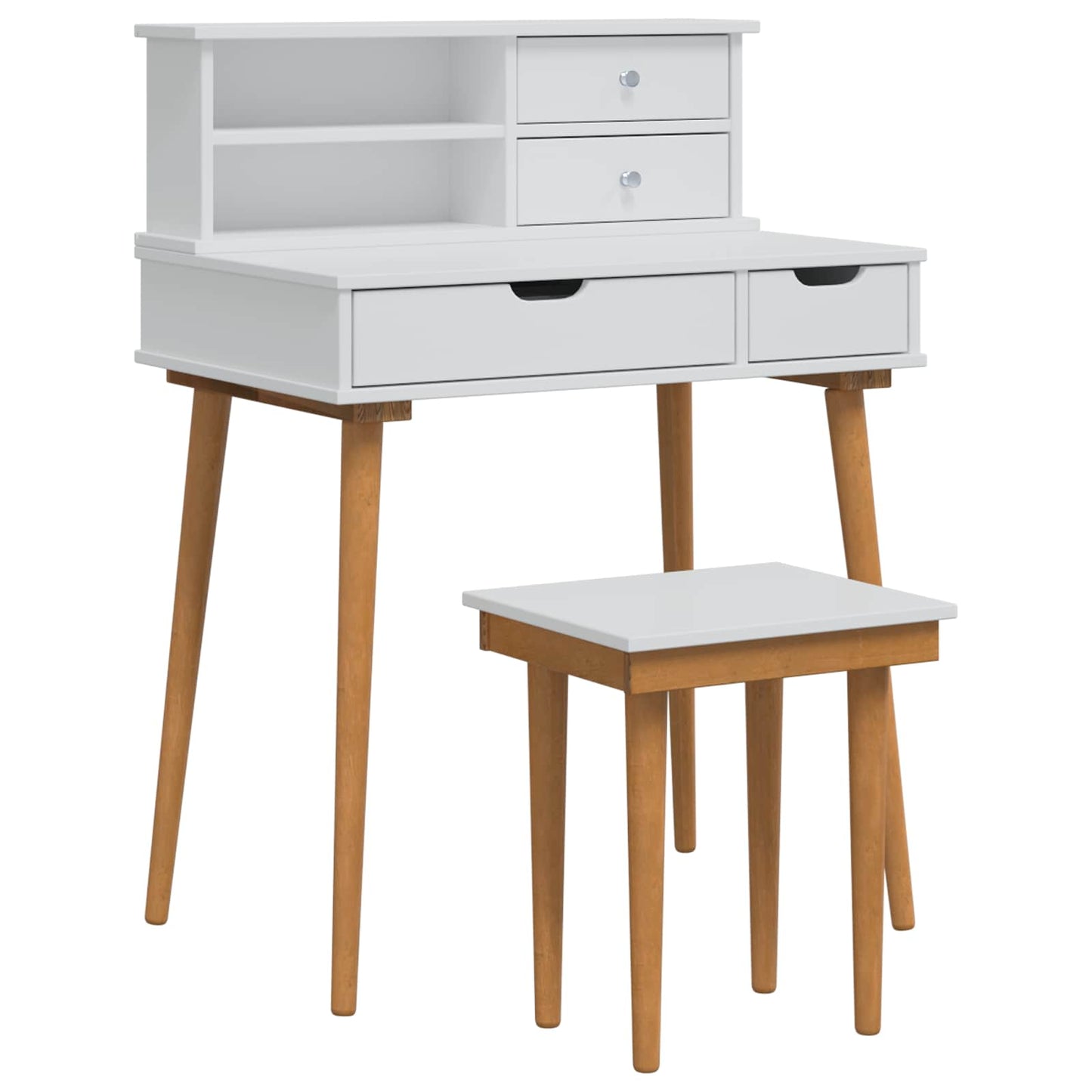 Sminkebordsett FAUSKE 3 pcs Hvit 76 x 50 x 103,5 cm