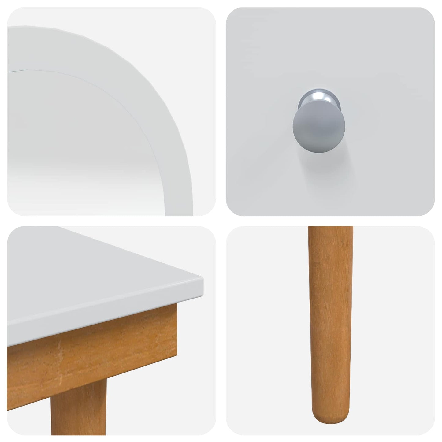 Sminkebordsett FAUSKE 4 pcs Hvit 76 x 50 x 143 cm