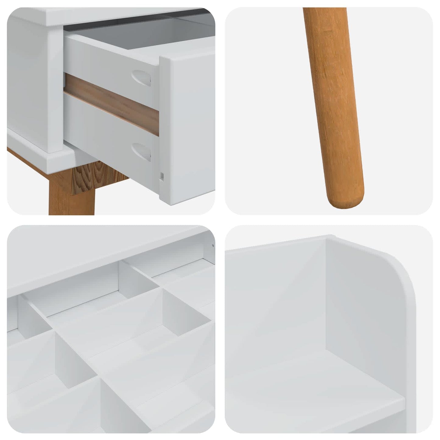 Sminkebordsett FAUSKE 4 pcs Hvit 76 x 50 x 143 cm