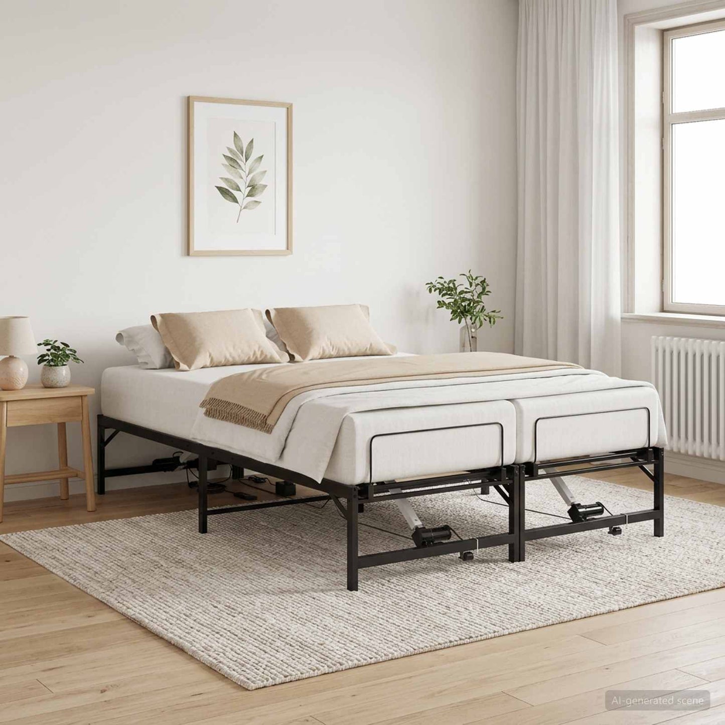 Elektrisk Justerbar Seng Ramme Svart 120 x 190 cm Stål