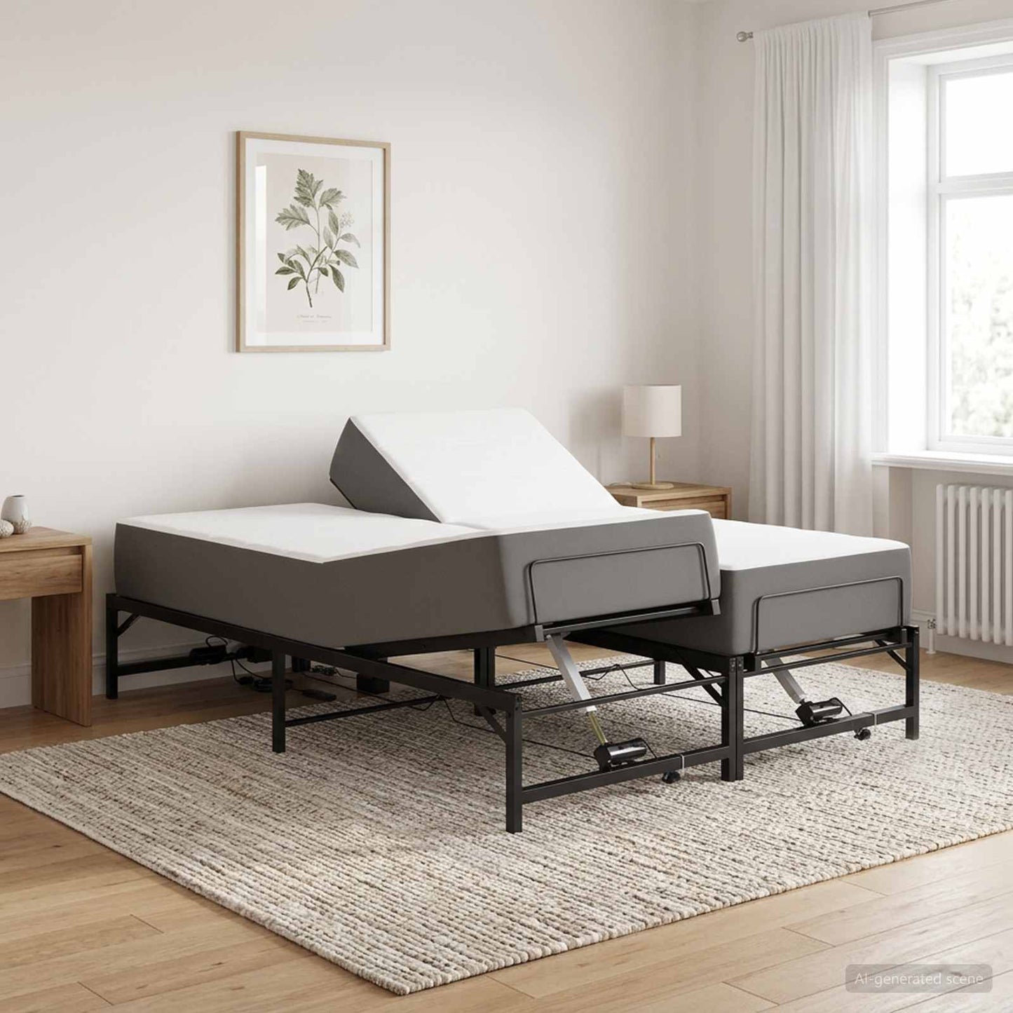 Elektrisk Justerbar Seng Ramme Svart 137 x 190 cm Stål