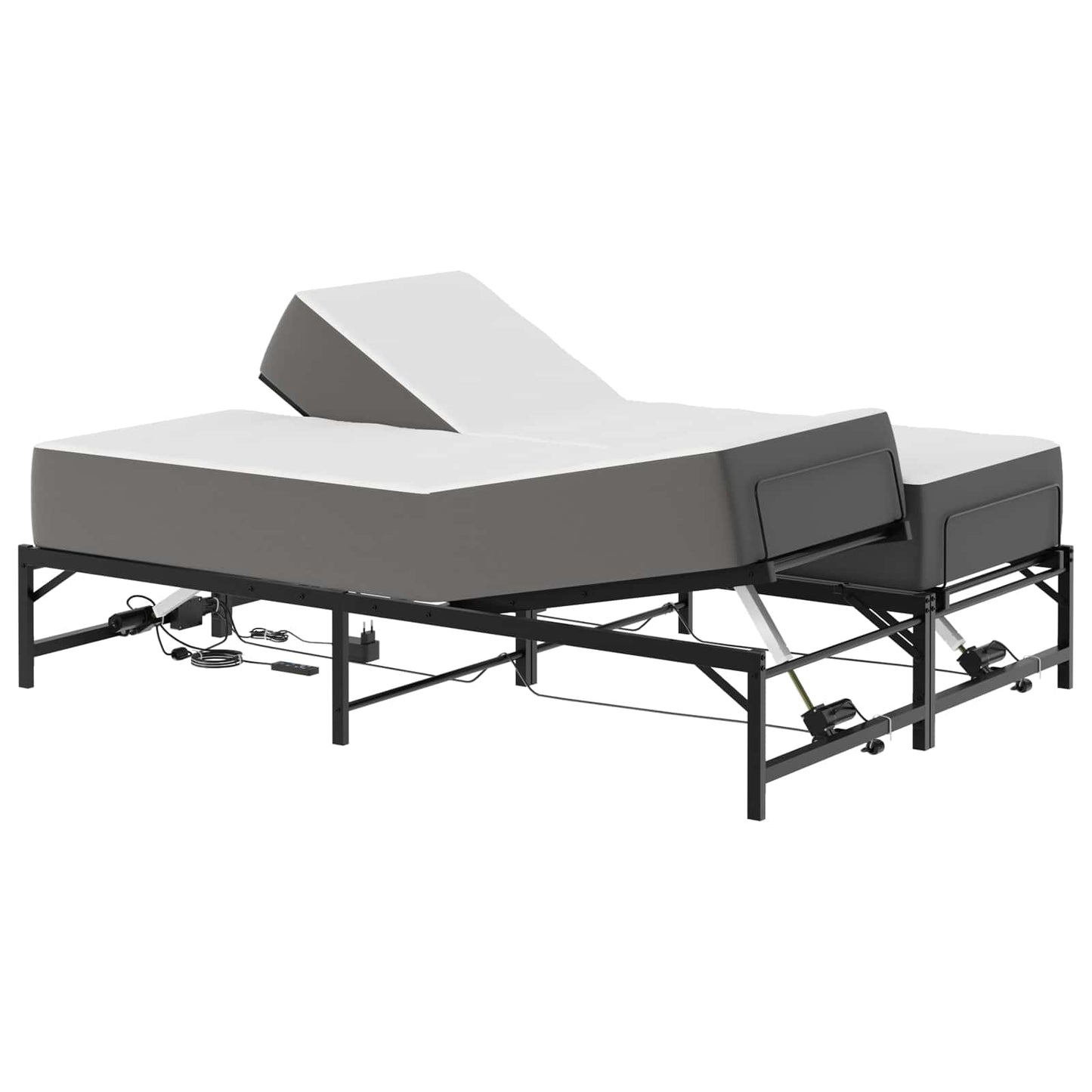 Elektrisk Justerbar Seng Ramme Svart 150 x 200 cm Stål