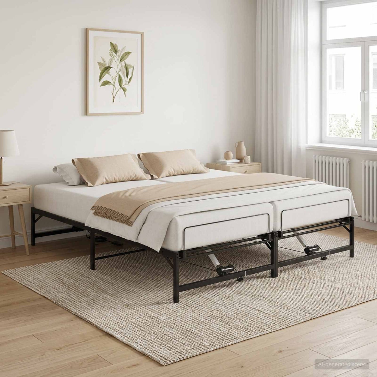 Elektrisk Justerbar Seng Ramme Svart 160 x 200 cm Stål