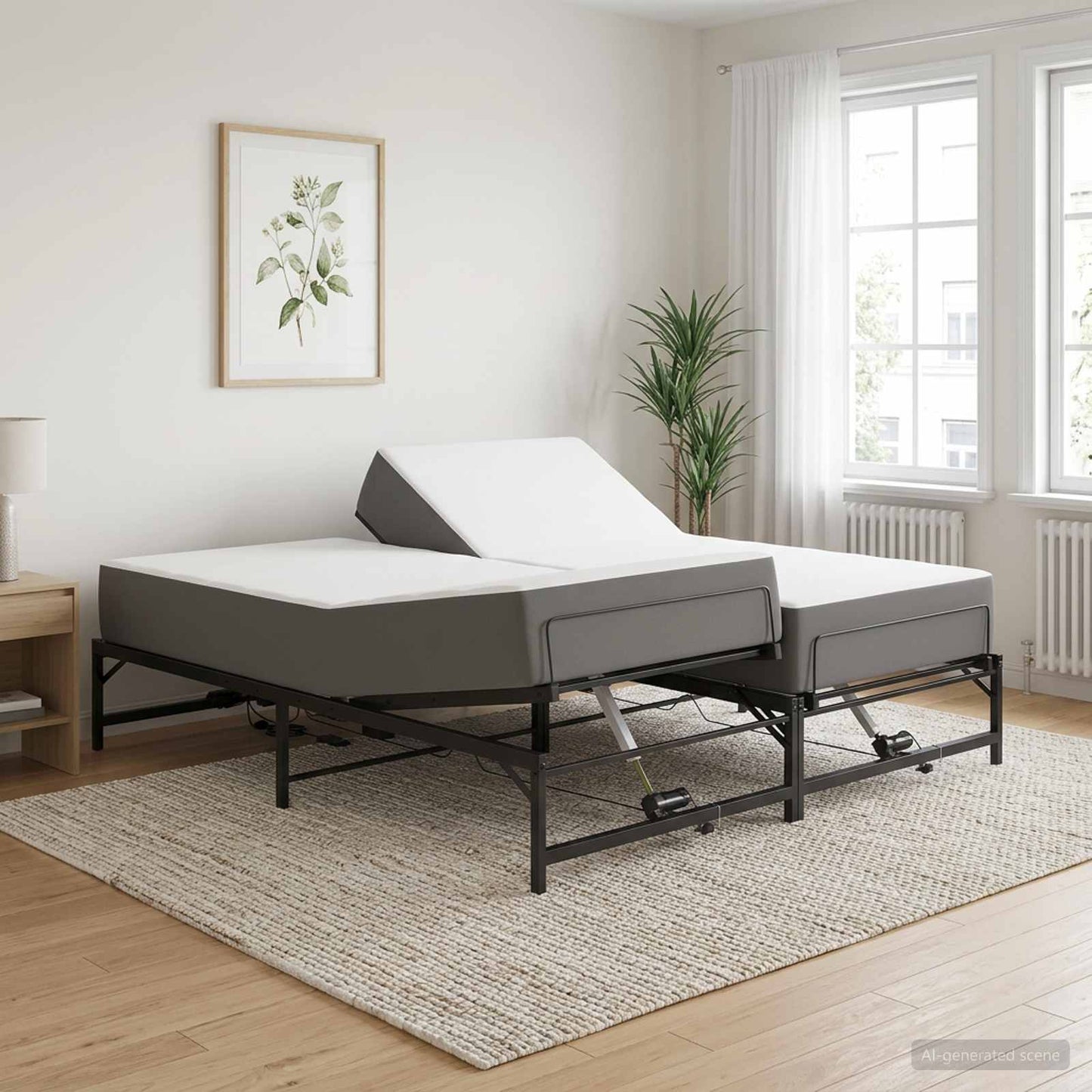 Elektrisk Justerbar Seng Ramme Svart 180 x 200 cm Stål