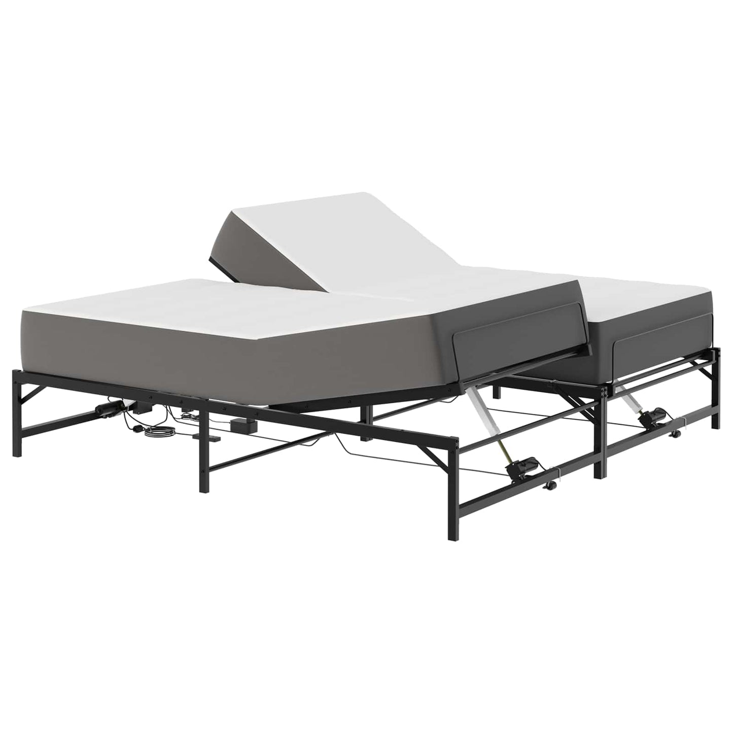 Elektrisk Justerbar Seng Ramme Svart 200 x 200 cm Stål