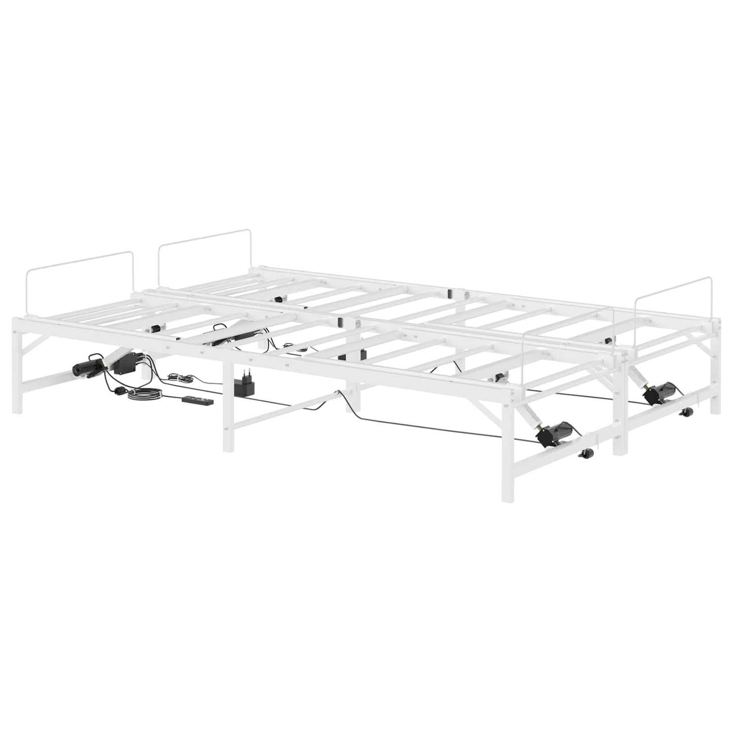 Elektrisk Justerbar Seng Ramme Hvit 137 x 190 cm Stål