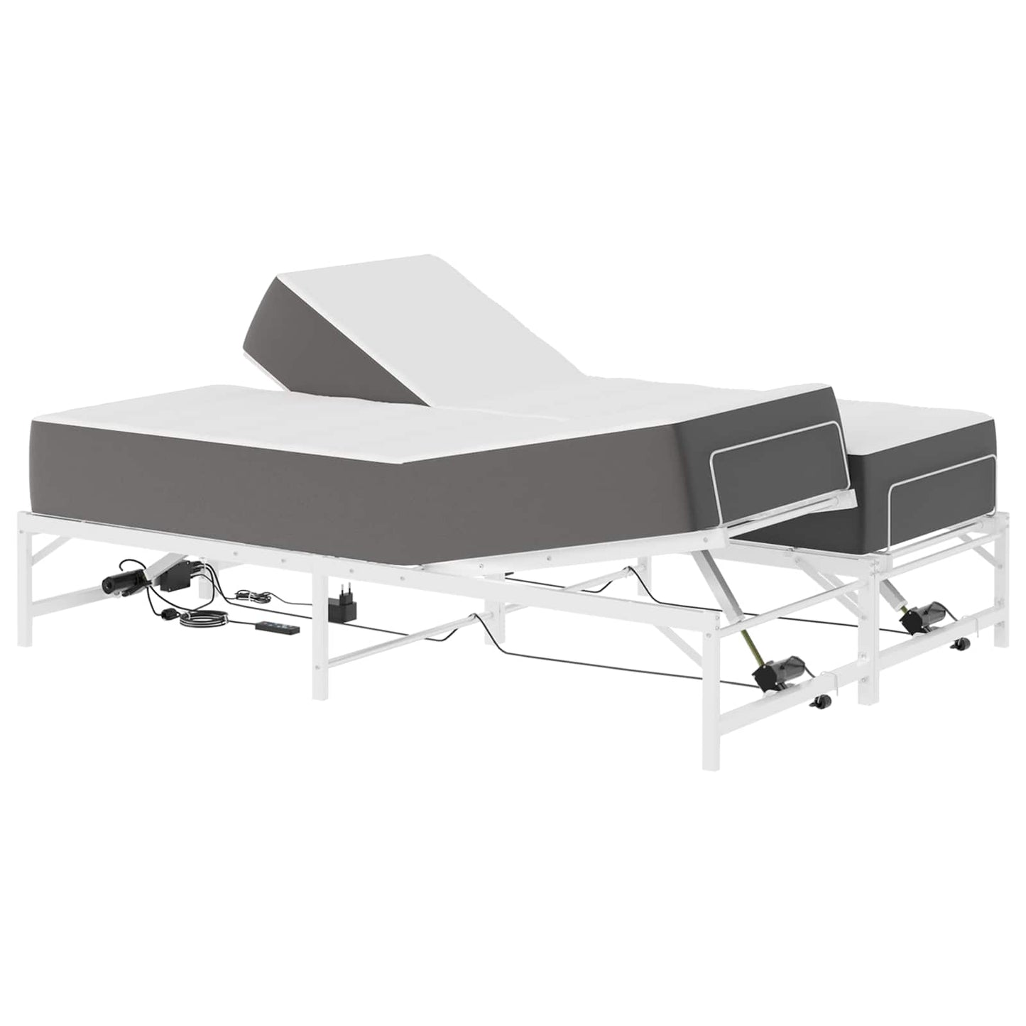 Elektrisk Justerbar Seng Ramme Hvit 137 x 190 cm Stål