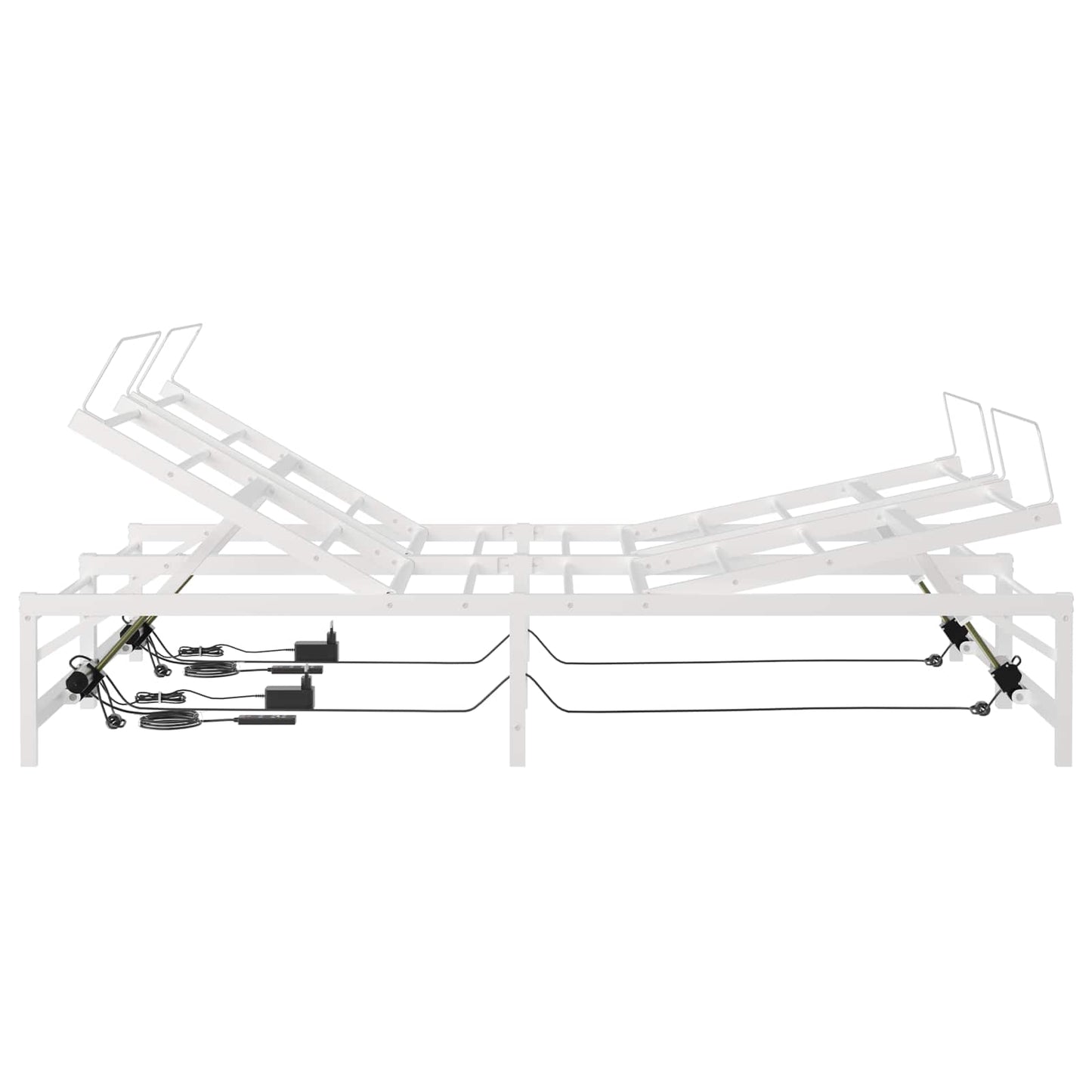 Elektrisk Justerbar Seng Ramme Hvit 137 x 190 cm Stål