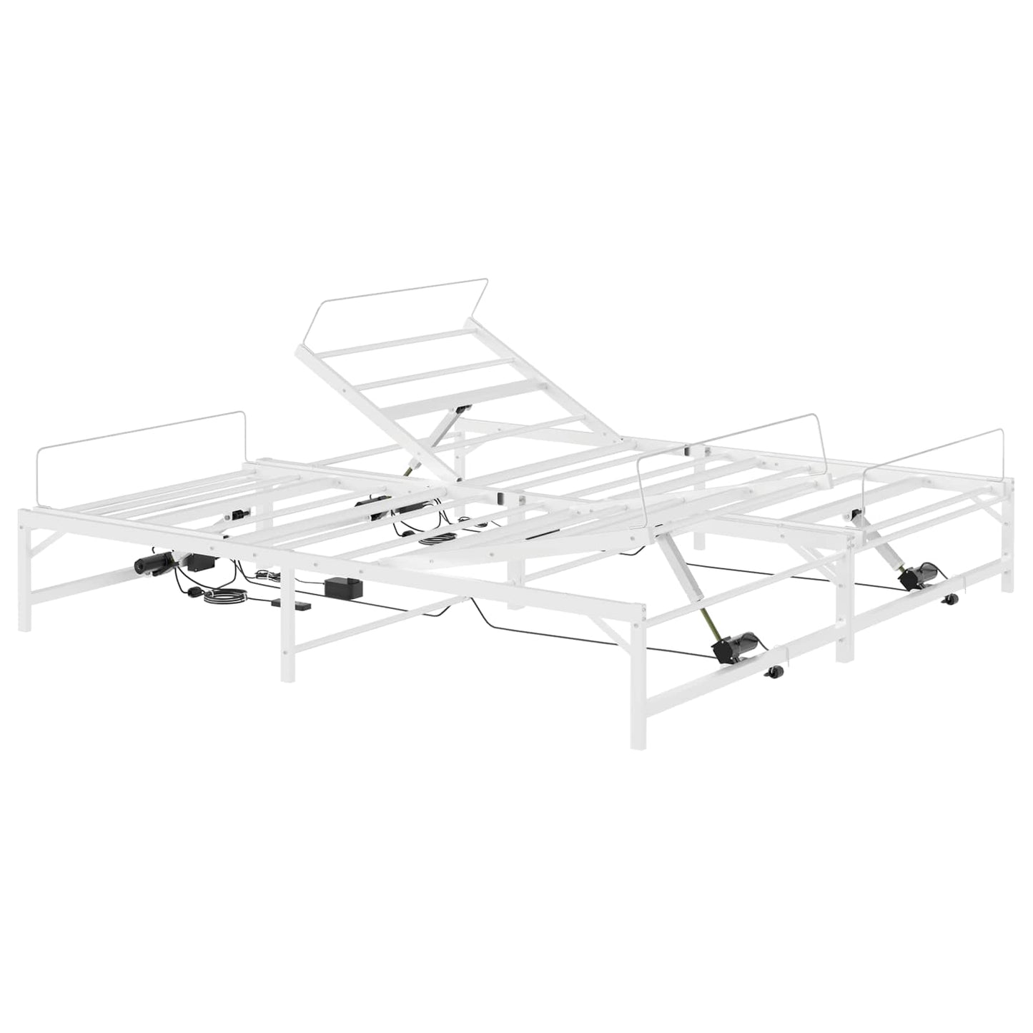 Elektrisk Justerbar Seng Ramme Hvit 160 x 200 cm Stål