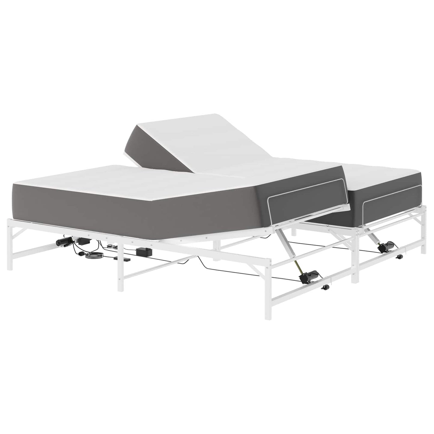 Elektrisk Justerbar Seng Ramme Hvit 160 x 200 cm Stål
