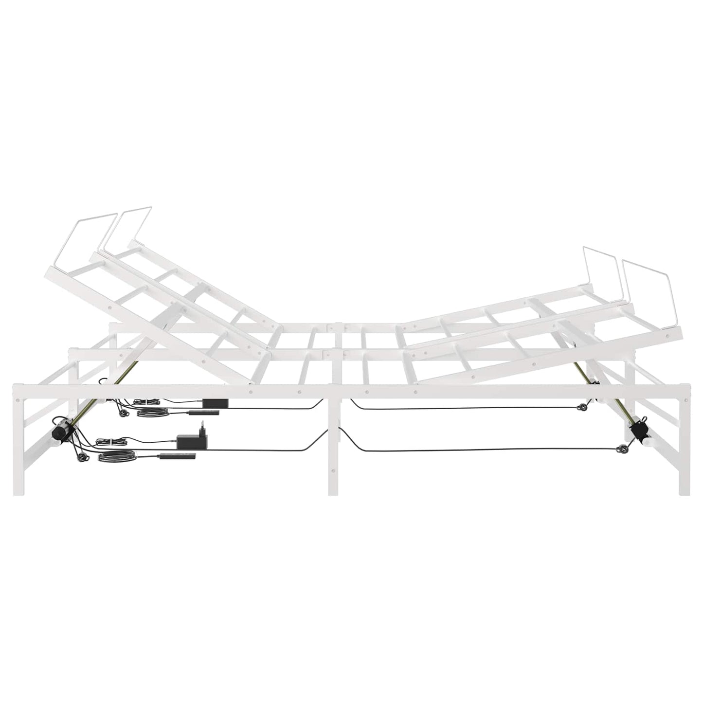 Elektrisk Justerbar Seng Ramme Hvit 160 x 200 cm Stål
