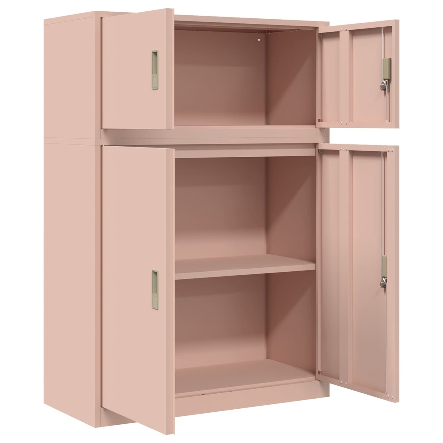 Oppbevaringsskap 2 stk. Rosa 90 x 40 x 130 cm Stål Låsbar