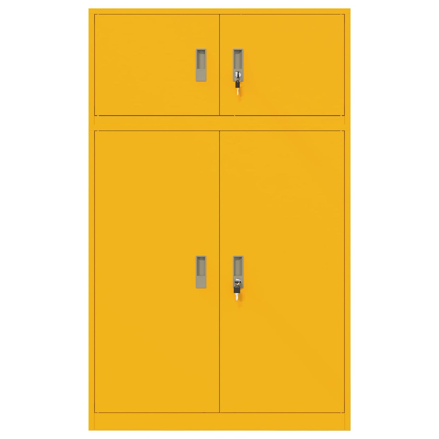 Oppbevaringsskap 2 stk. Sennepsgul 90 x 40 x 145 cm Stål Låsbar
