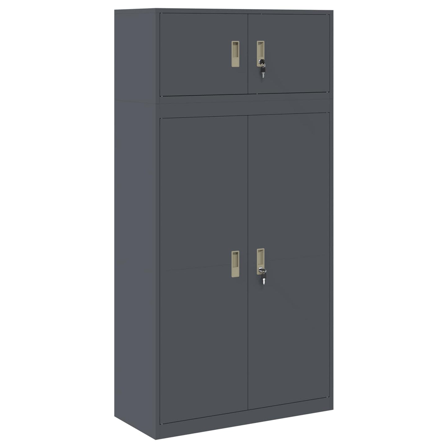 Oppbevaringsskap 2 stk. Antrasitt 90 x 40 x 180 cm Stål Låsbar