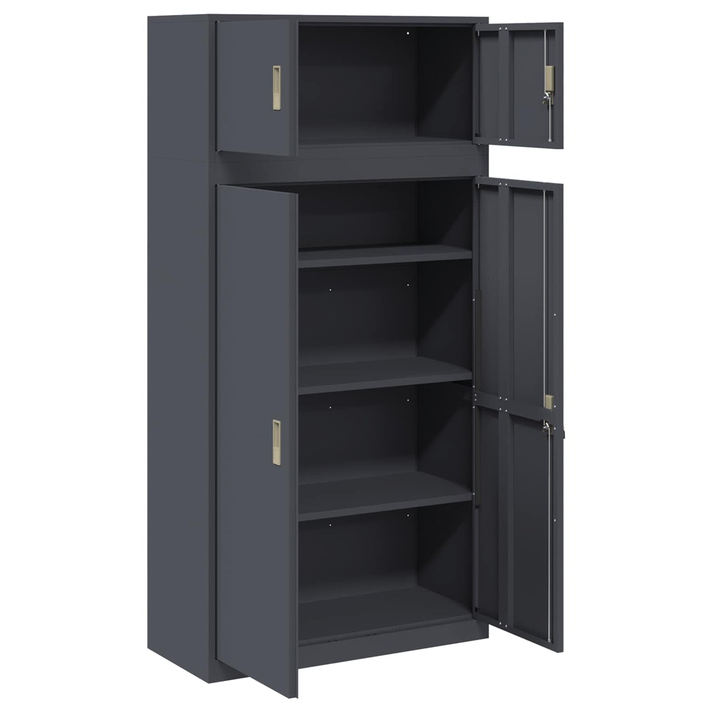 Oppbevaringsskap 2 stk. Antrasitt 90 x 40 x 180 cm Stål Låsbar