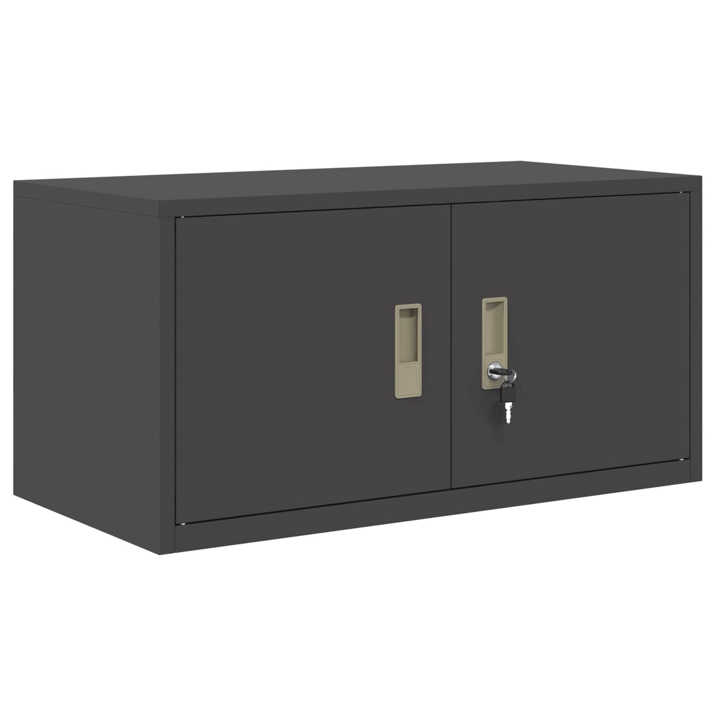 Oppbevaringsskap 2 stk. Svart 80 x 40 x 130 cm Stål Låsbar