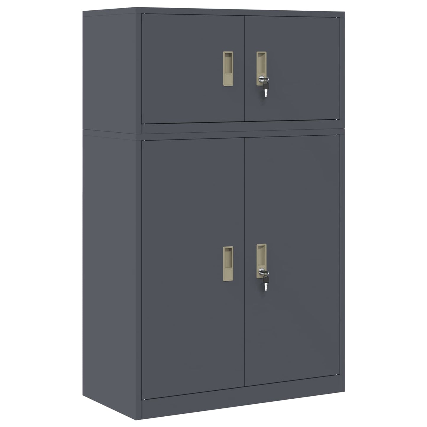 Oppbevaringsskap 2 stk. Antrasitt 80 x 40 x 130 cm Stål Låsbar