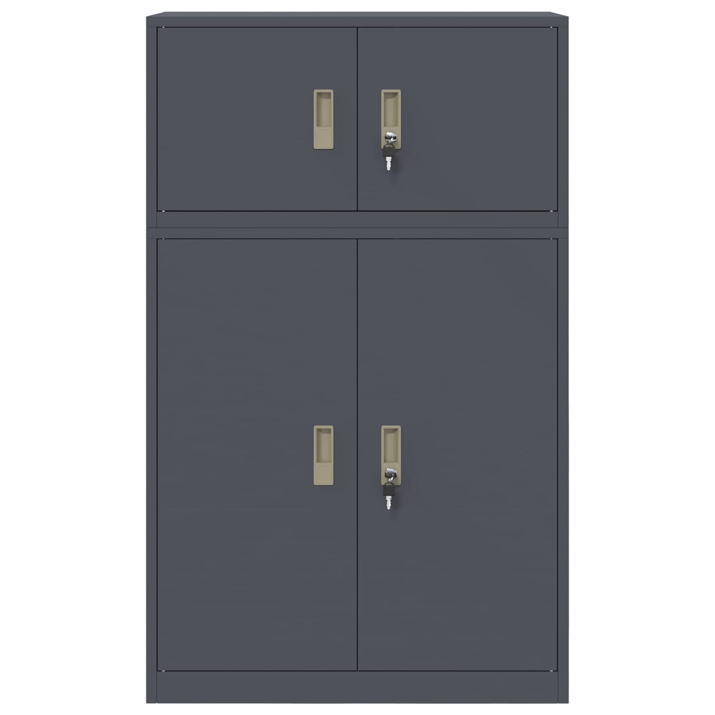 Oppbevaringsskap 2 stk. Antrasitt 80 x 40 x 130 cm Stål Låsbar